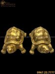 Tượng Rùa bằng đồng vàng chiều ngang 15cm - linh vật độc đáo