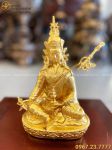 Tượng Phật Liên Hoa Sinh bằng đồng vàng thếp vàng cao 20cm