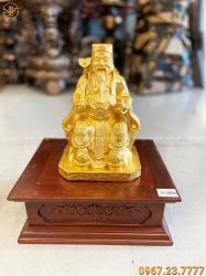 Tượng Thần Tài bằng đồng vàng thếp vàng 9999 cao 25cm