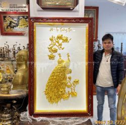 Tranh Phúc Lộc Trường Tồn bằng đồng mạ vàng độc đáo 1m6 x 60cm