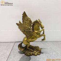 Tượng Ngựa phong thủy có cánh 24x17 cm bằng đồng vàng