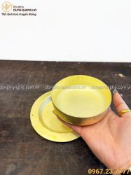 Bộ tiu cảnh bằng đồng vàng gò đường kính 12 cm