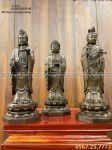 Bộ tượng đồng Tam Thánh Phật dáng đứng hun giả cổ cao 40cm