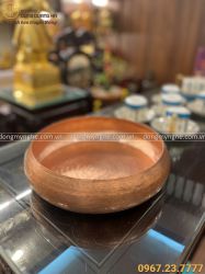 Bát thả hoa bằng đồng đỏ màu mộc đường kính 27 cm nặng 1 kg