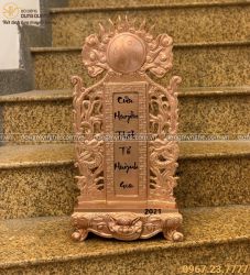 Bài vị thờ cửu huyền thất tổ đồng đỏ kích thước 60 cm x 30 cm
