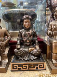 Tượng ông Hoàng Bảy bằng đồng đỏ cạo màu phớt nỉ cao 60cm