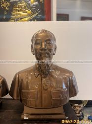Tượng Bác Hồ nửa người để hội trường, cơ quan bằng đồng đỏ cao 80 cm