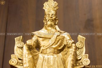 Tượng Lạc Long Quân bằng đồng vàng mộc đẹp