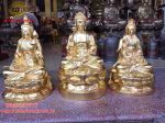 Tượng Phật Đẹp : Tượng tam thánh cao 60cm thếp vàng 9999