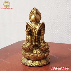 Tượng Phật 3 mặt bằng đồng cực đẹp