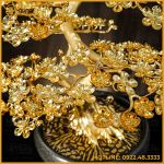 Quà tặng chậu mai đồng vàng mạ vàng cao 75cm