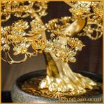 Quà tặng chậu mai đồng vàng mạ vàng cao 75cm