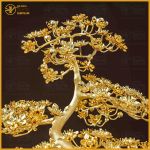 Quà tặng chậu mai đồng vàng mạ vàng cao 75cm