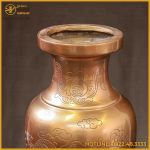 Lọ hoa họa tiết rồng đồng đỏ phủ bóng cao 38cm