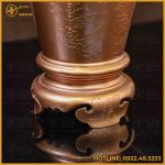 Lọ hoa họa tiết rồng đồng đỏ phủ bóng cao 38cm