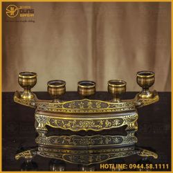 Ngai chén đồng vàng hai công nghệ đầy đủ kích thước