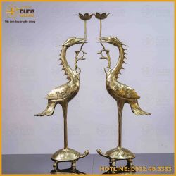 Hạc thờ bằng đồng catut cao 50cm
