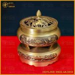 Trầm sen bướm đồng vàng cao 11cm đường kính 8cm