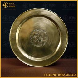 Mâm đồng vàng chữ Phúc đường kính 60cm nặng 3,1kg