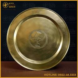 Mâm đồng vàng chữ An đường kính 60cm nặng 3,1kg