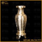 Lọ hoa ám sen bằng đồng catut cao 33cm