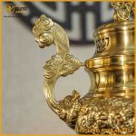 Đỉnh song long chầu nguyệt bằng đồng catut cao 50cm