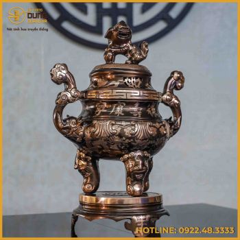 Đỉnh hoa sòi đồng đỏ cạo màu cao 45cm