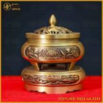 Trầm sen bướm đồng vàng cao 11cm đường kính 8cm