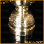 Ống hương ám hoa sen bằng đồng catut cao 30cm