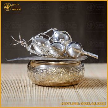 Bộ trầu cau 5 quả mạ bạc cao cấp