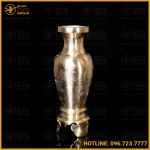 Lọ hoa ám sen bằng đồng catut cao 33cm