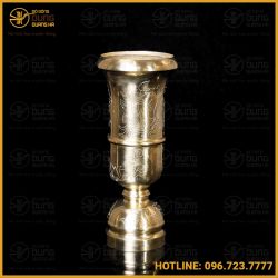 Ống hương ám hoa sen bằng đồng catut cao 30cm