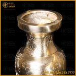 Lọ hoa ám sen bằng đồng catut cao 33cm