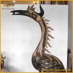 Bộ tam sự hạc cao 1m92 và đỉnh cầu cao 1m34 đồng đỏ cạo màu