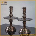 Đôi nến rồng phương đồng đỏ khảm ngũ sắc cao 45cm