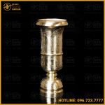 Ống hương ám hoa sen bằng đồng catut cao 30cm