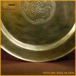 Mâm đồng vàng chữ Tâm đường kính 60cm nặng 3,1kg