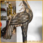 Bộ tam sự hạc cao 1m92 và đỉnh cầu cao 1m34 đồng đỏ cạo màu