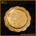Bộ ấm 10 chén đồng vàng dát vàng cao cấp