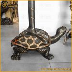 Bộ tam sự hạc cao 1m92 và đỉnh cầu cao 1m34 đồng đỏ cạo màu