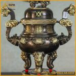 Đỉnh đồng chạm sòi đồng vàng hai công nghệ cao 50cm