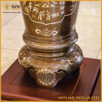 Đôi lọ lộc bình đồng đỏ khảm tam khí thường cao 1m2