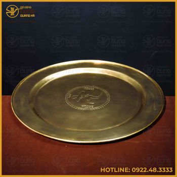 Mâm đồng vàng chữ An đường kính 60cm nặng 3,1kg