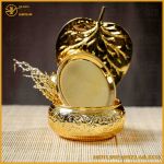 Bộ cơi trầu 5 quả đồng vàng mạ vàng 24K