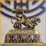 Đỉnh vuông song long chầu nguyệt đồng vàng hai công nghệ cao 65cm