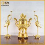 Bộ tam sự hạc dát vàng đỉnh song long chầu nguyệt