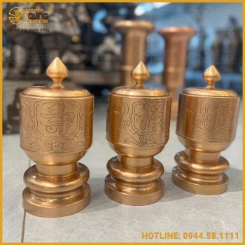 Đài thờ đồng đỏ mộc đầy đủ kích thước