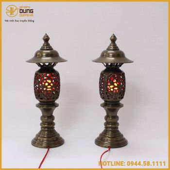 Đèn thờ đồng vàng hun