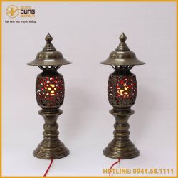 Đèn thờ đồng vàng hun