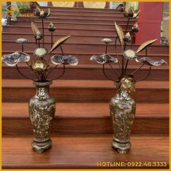 Bó sen 10 cành bằng đồng vàng làm màu độc đáo